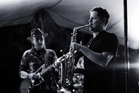 Gustime live saxophone and DJ performance at an event in Australia — photo 11
