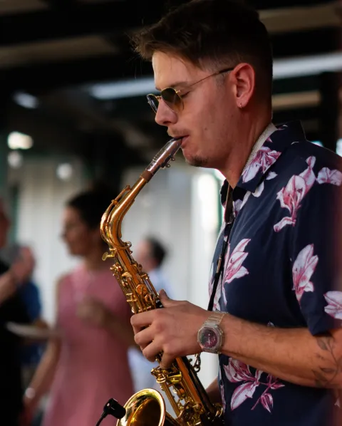 Gustime live saxophone and DJ performance at an event in Australia — photo 7