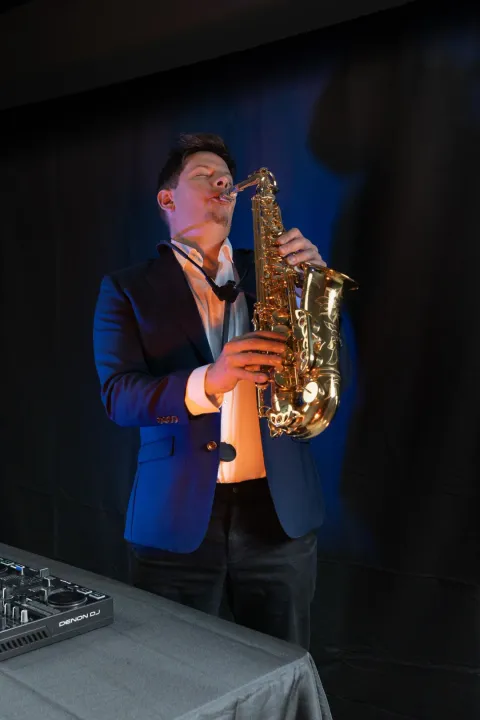 Gustime live saxophone and DJ performance at an event in Australia — photo 4