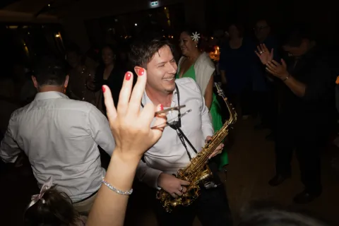 Gustime live saxophone and DJ performance at an event in Australia — photo 12